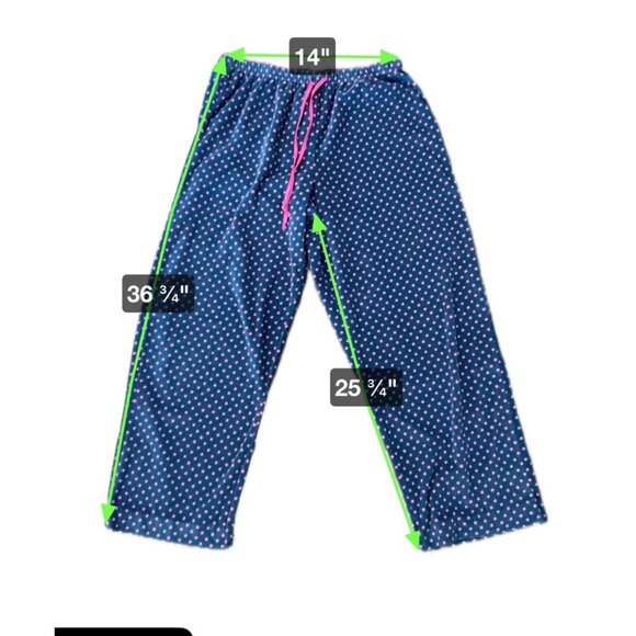 Bay Studio Womens Polka Dot Pajama Set L Polyester Navy Pink - Picture 11 of 11